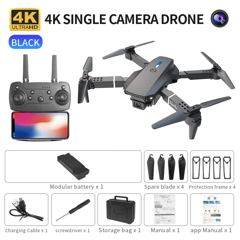 Drone Camera Wide Angle - E88 ProИнтеллектуальный складной дрон поддерживает переключение